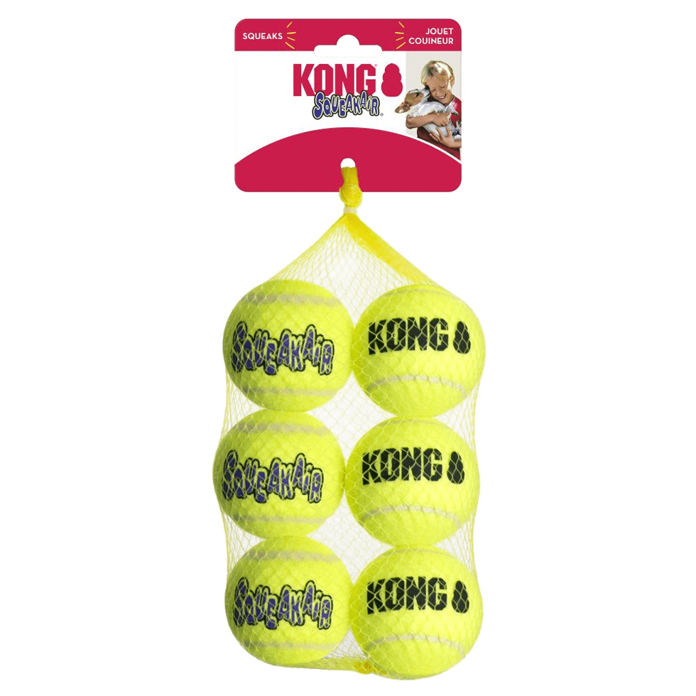 KONG SqueakAir Balls Medium – 6 Pack Durable Fetch & Chew Dog Toy