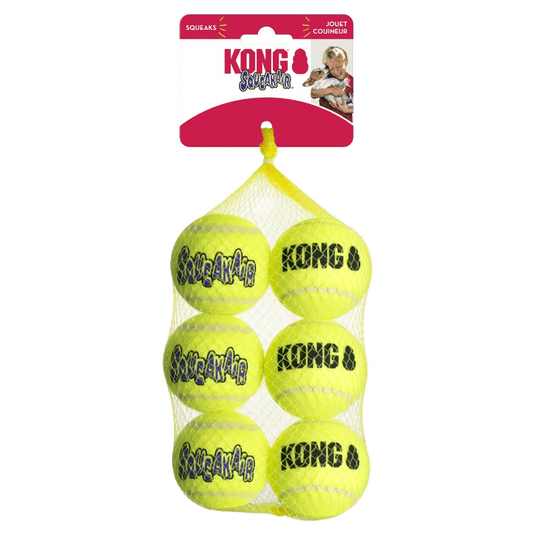 KONG SqueakAir Balls Medium – 6 Pack Durable Fetch & Chew Dog Toy