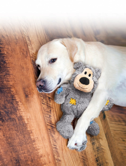 KONG WildKnots Bear Jumbo XL – Durable Plush Dog Toy with Squeaker