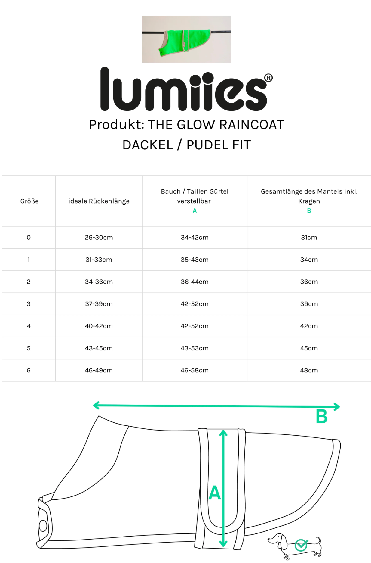 THE GLOW RAINCOAT mini-fit – Waterproof Dog Coat (Neon Orange)