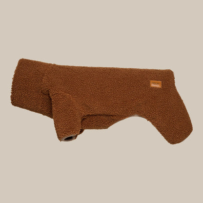 Milo Dog Sweater Brown in Soft Teddy Fleece