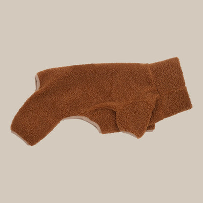 Milo Dog Sweater Brown in Soft Teddy Fleece