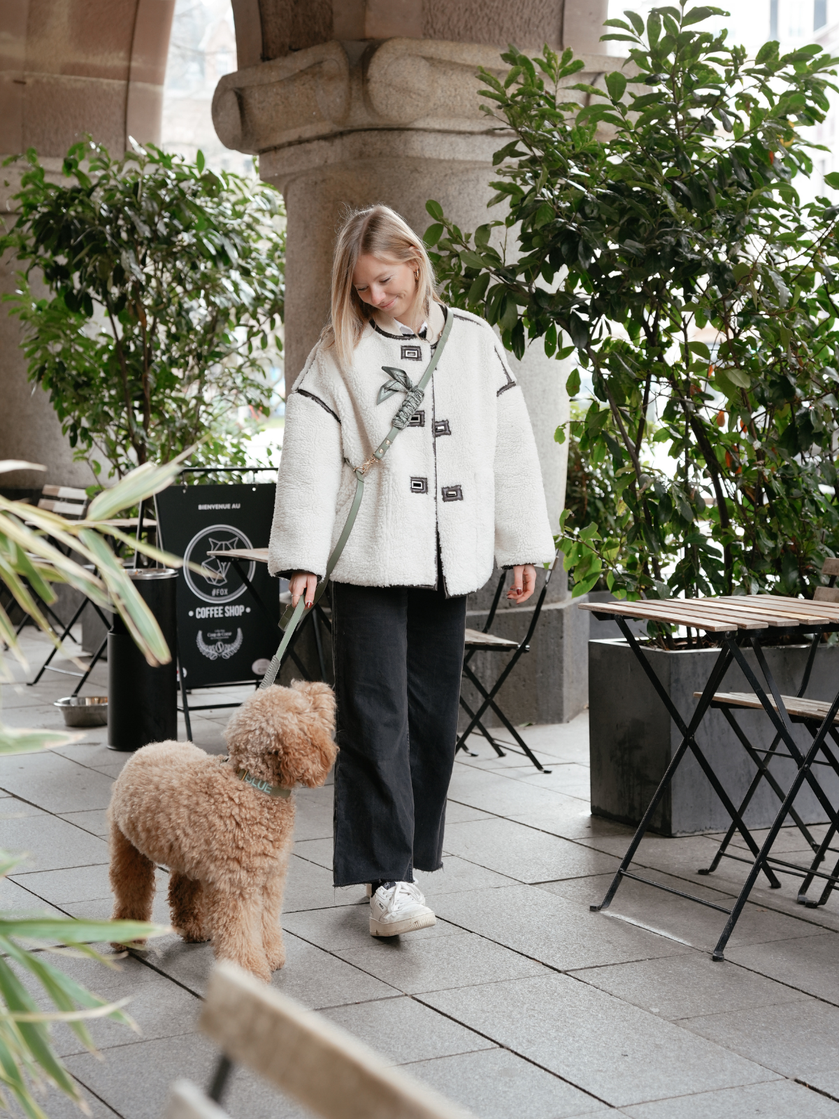 Multi-Position Dog Leash with Bandana | Vegan Leather | Hands-Free | Lichen