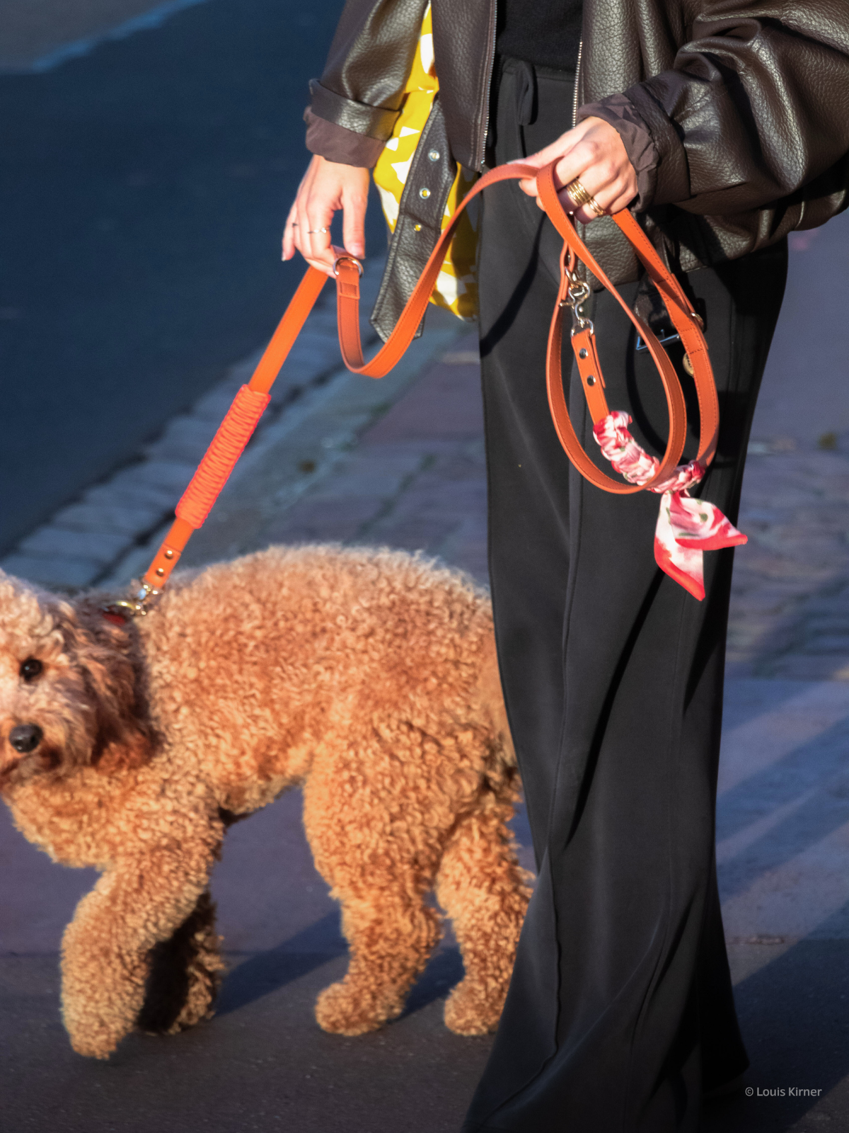 Multi-Position Dog Leash with Bandana | Vegan Leather | Hands-Free | Mocka