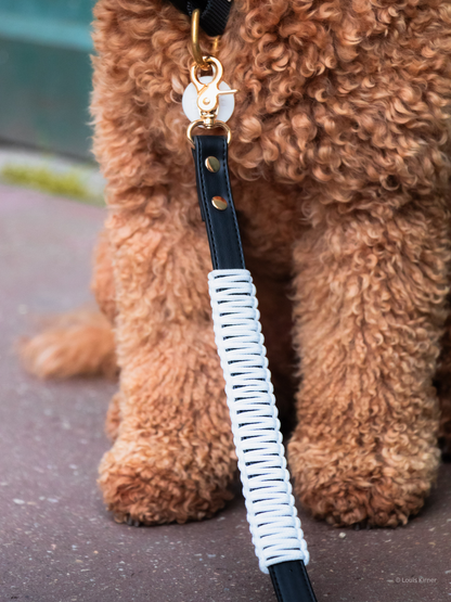 Multi-Position Dog Leash with Bandana | Vegan Leather | Hands-Free | Shadow