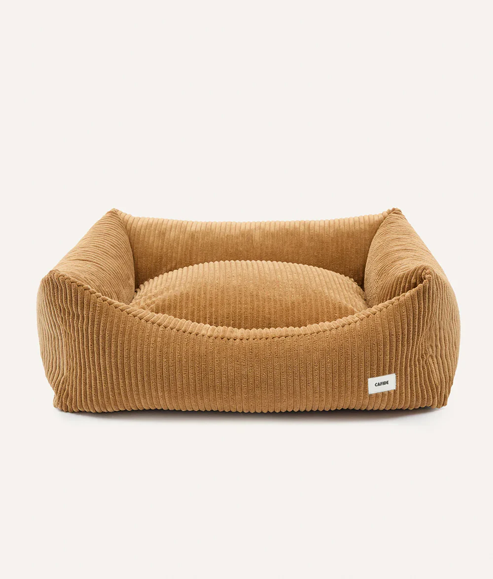 Mustard Corduroy Dog Bed – Snozy (Removable & Adjustable)