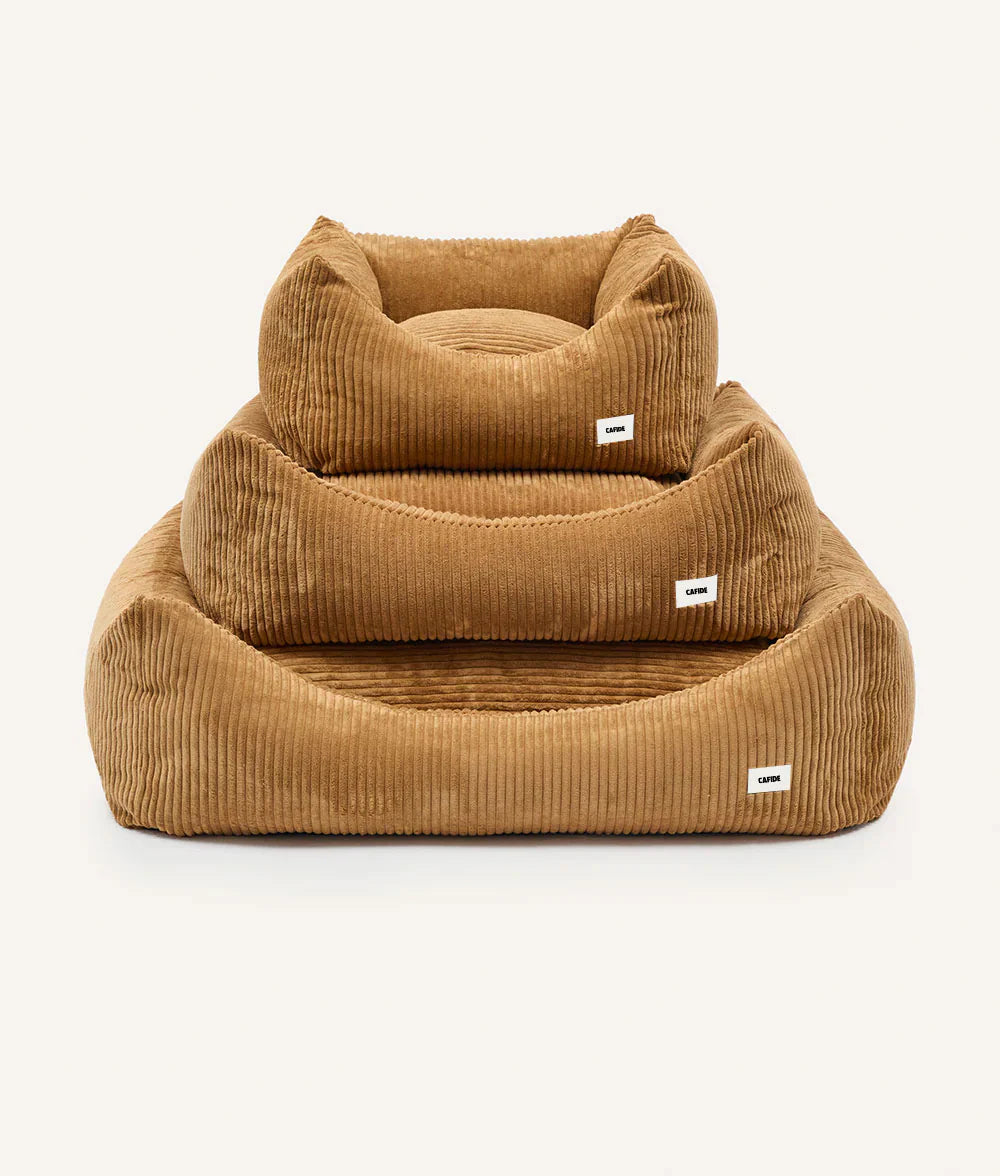 Mustard Corduroy Dog Bed – Snozy (Removable & Adjustable)