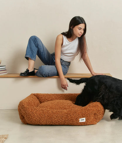 Mustard Fleece Dog Bed – Snozy (Removable & Adjustable)