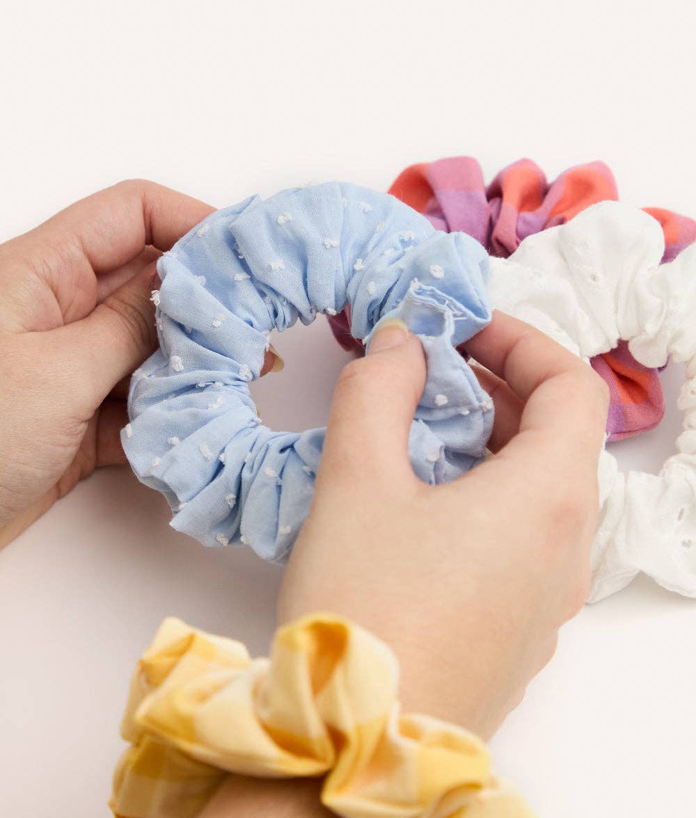Noa Violet Vichy Scrunchie – Cotton Hair Tie