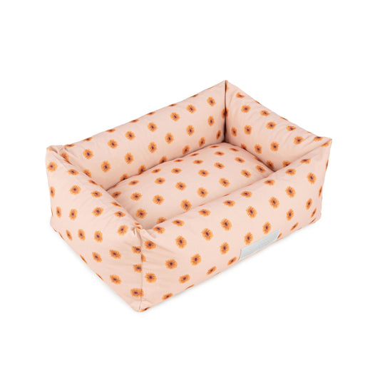 Nuck Dog Bed – Floral | Washable Cushion Bed with Raised Edges