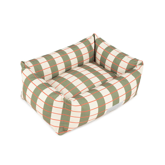 Nuck Dog Bed – Matcha | Washable Cushion Bed with Raised Edges