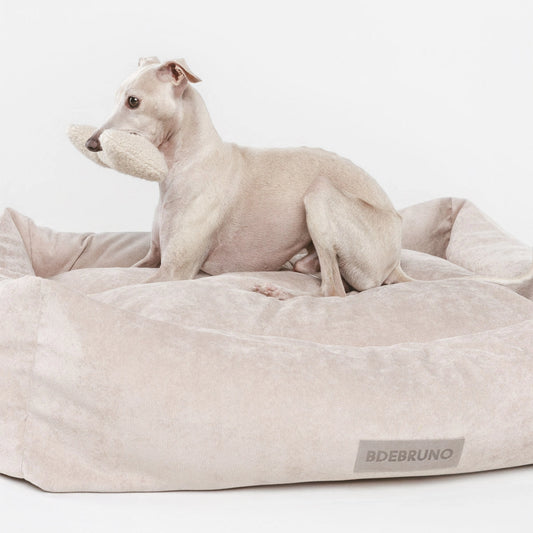 Nuck Dog Bed – Sand | Washable Cushion Bed with Raised Edges
