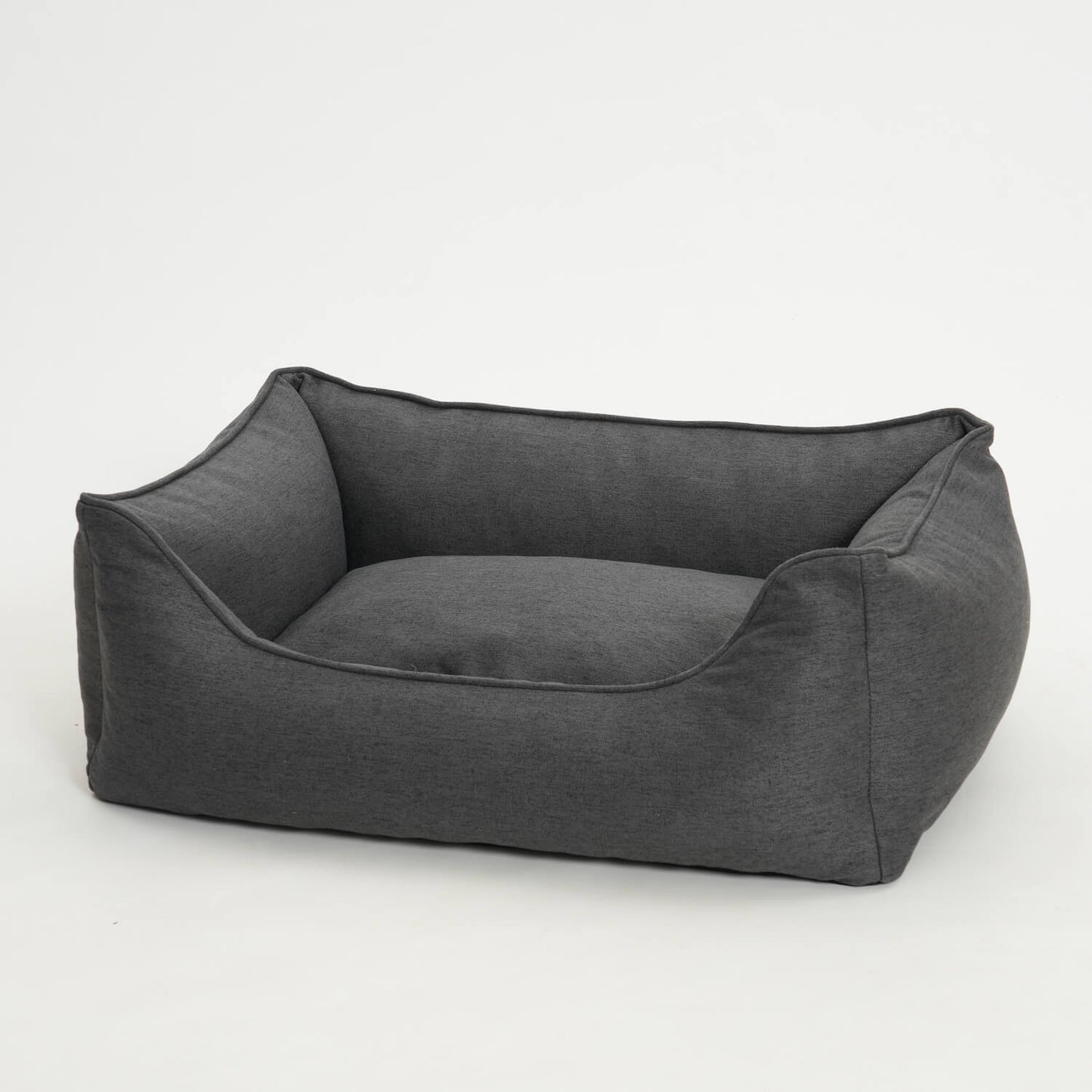 Gray pet bed on a white background