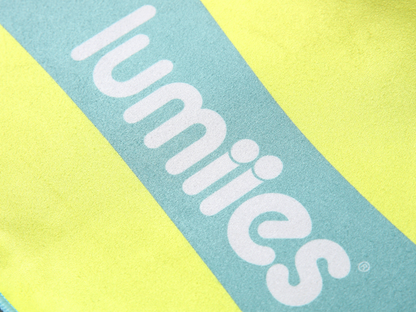 Lumies logo on a colorful background