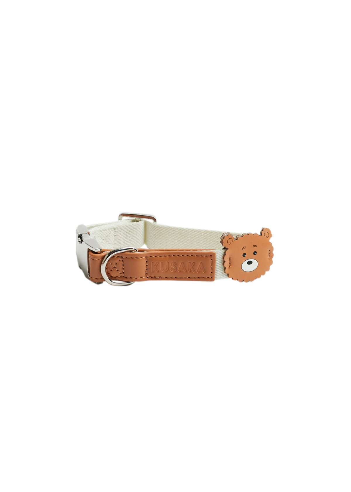 Eco-Leather Small Dog Bear Collar | Pearled Ivory