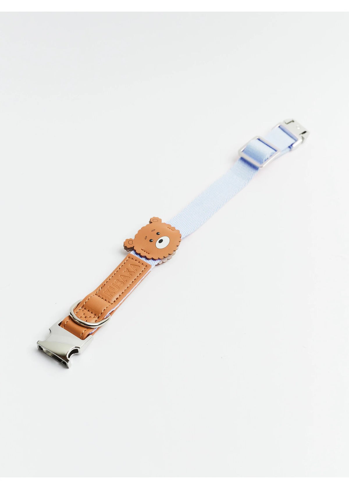 Eco-Leather Small Dog Bear Collar | Sky Blue