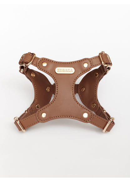 Eco-Leather Refined Small Dog Harness | Toffee Brown