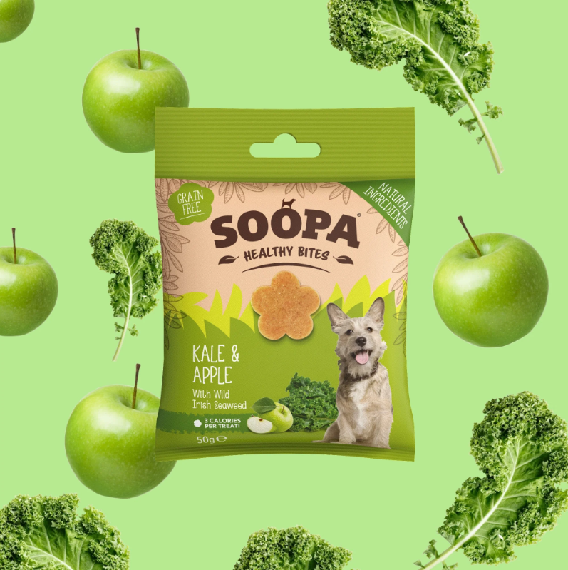 SOOPA Healthy Bites Kale & Apple 50g – Vegan Dog Treats