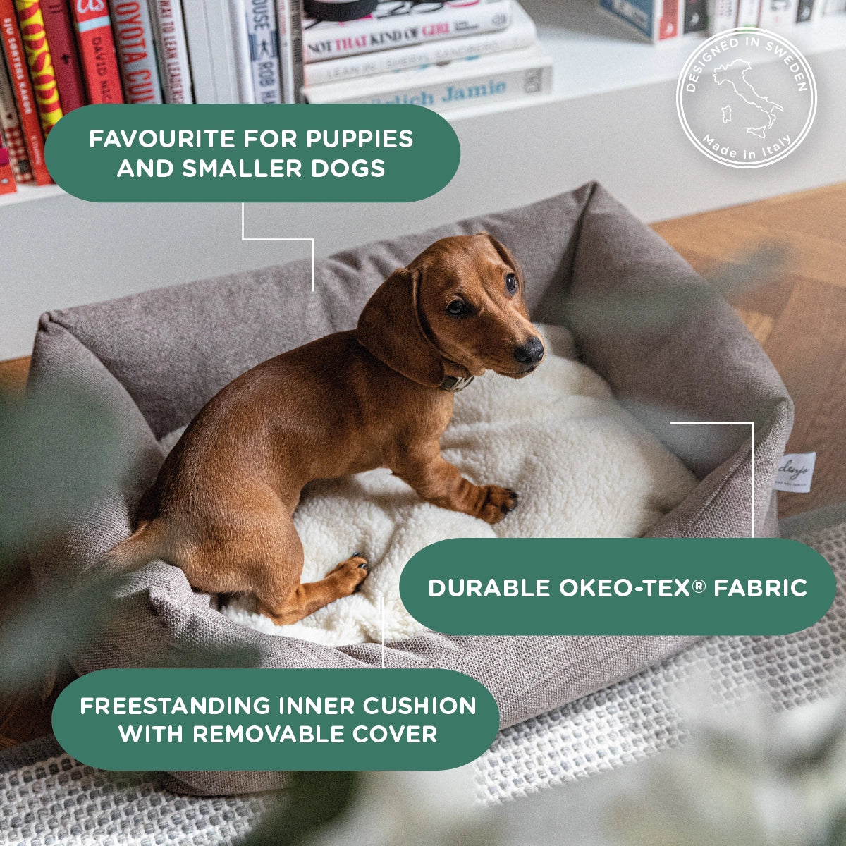 Teddy Lounge Dog Bed – True Taupe (Recycled, Washable & Supportive)