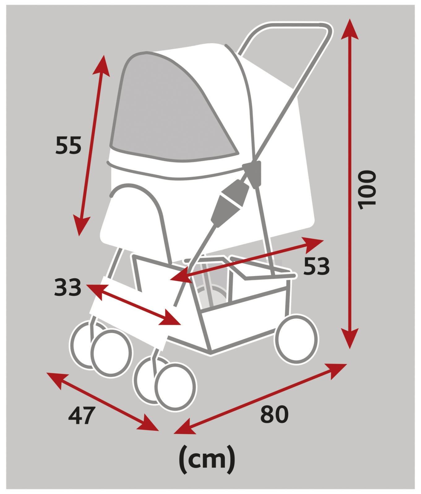 Trixie Pet Buggy Black – Foldable Dog & Cat Stroller
