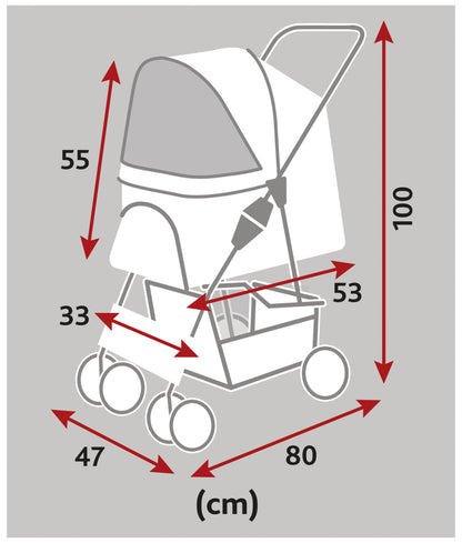 Trixie Pet Buggy Black – Foldable Dog & Cat Stroller
