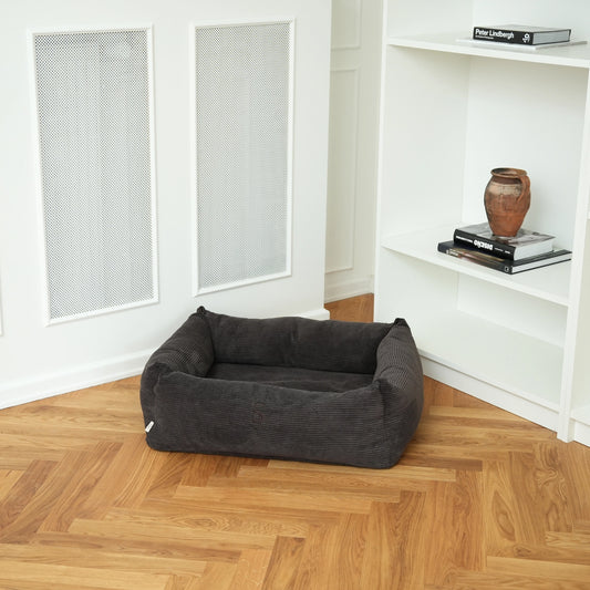 Vera Memory Foam Dog Bed – Dark Oak Corduroy | Danish Design
