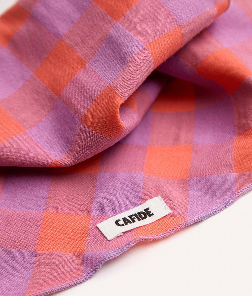 Violet Vichy Dog Bandana – Adjustable Cotton | Nata