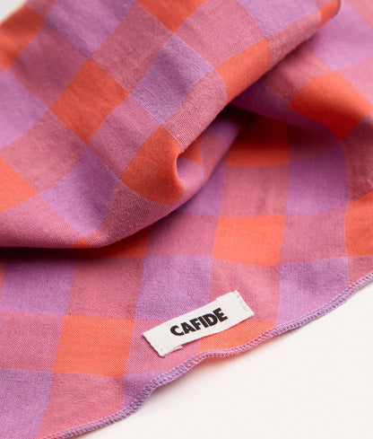 Violet Vichy Dog Bandana – Adjustable Cotton | Nata