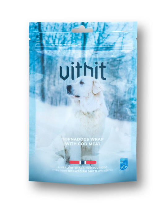 Vitbit Tornadogs Wrap | Dried Cod Chew Treats for Dogs | MSC Certified | 100 g