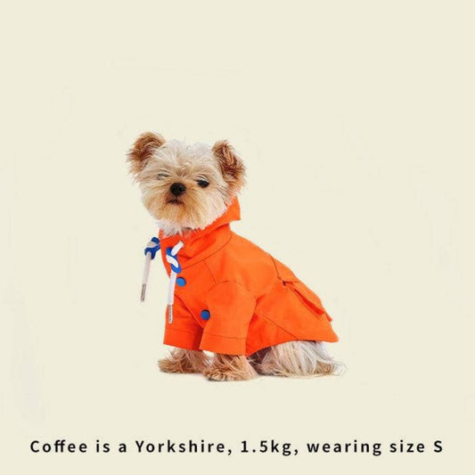 Waterproof Dog Raincoat – Orange (All-Day Function Coat)