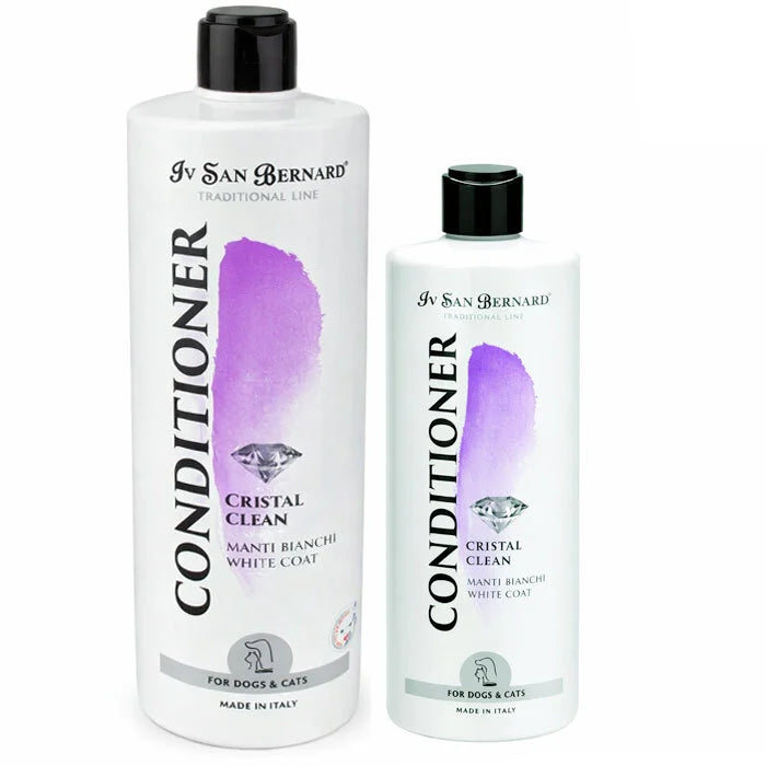 Two bottles of Iv San Bernard Cristal Clean conditioner on a white background