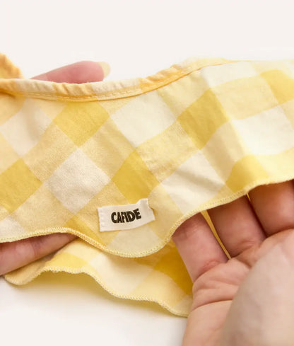 Yellow Gingham Dog Bandana – Adjustable Cotton | Lola