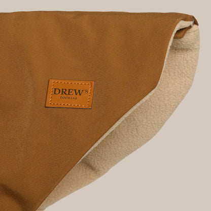 Zermatt Brown Step-In Dog Jacket – Water-Repellent, Fleece-Lined Winter Coat